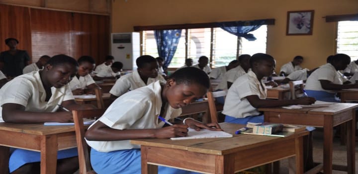 students writing exam